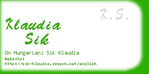 klaudia sik business card